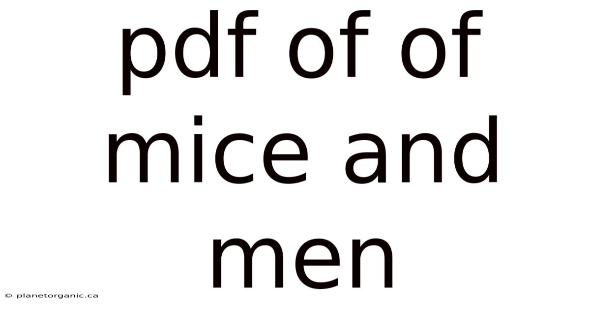 Pdf Of Of Mice And Men