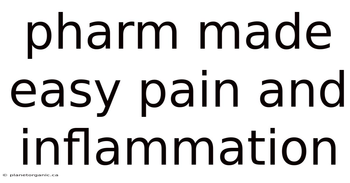 Pharm Made Easy Pain And Inflammation