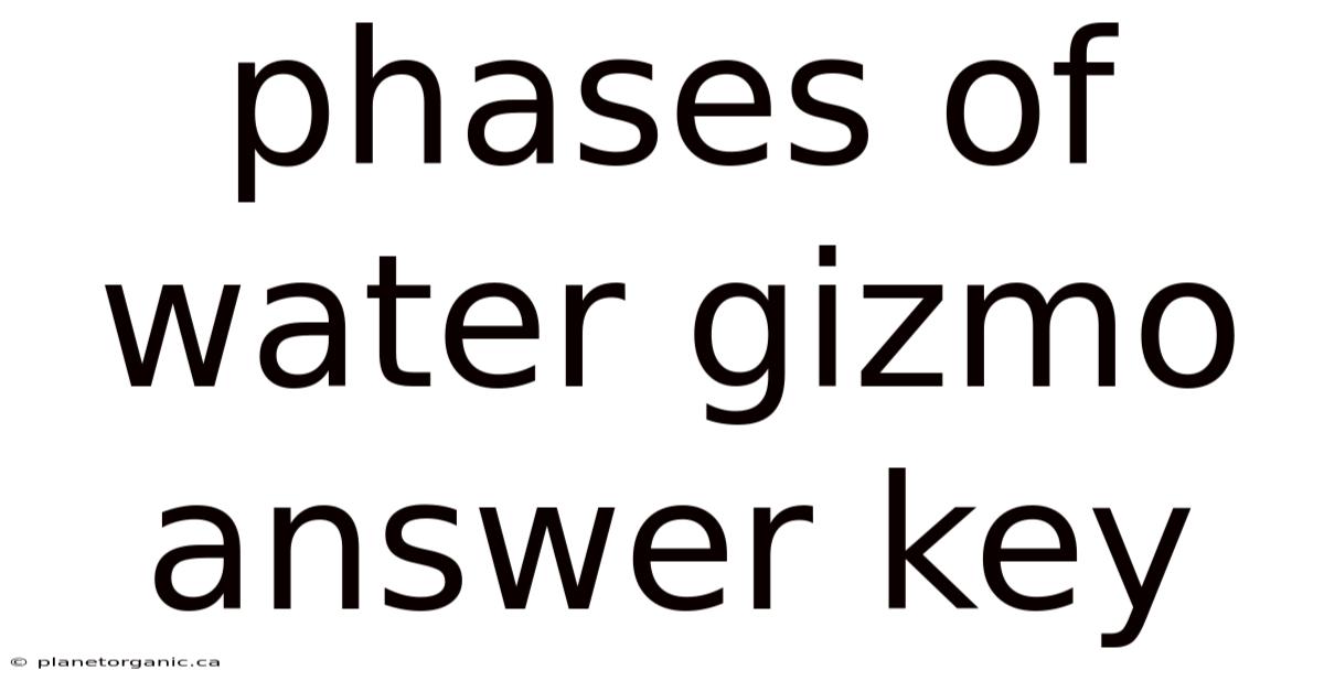 Phases Of Water Gizmo Answer Key