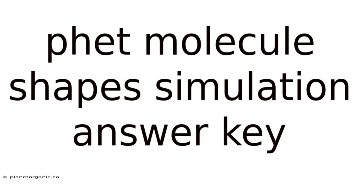 Phet Molecule Shapes Simulation Answer Key