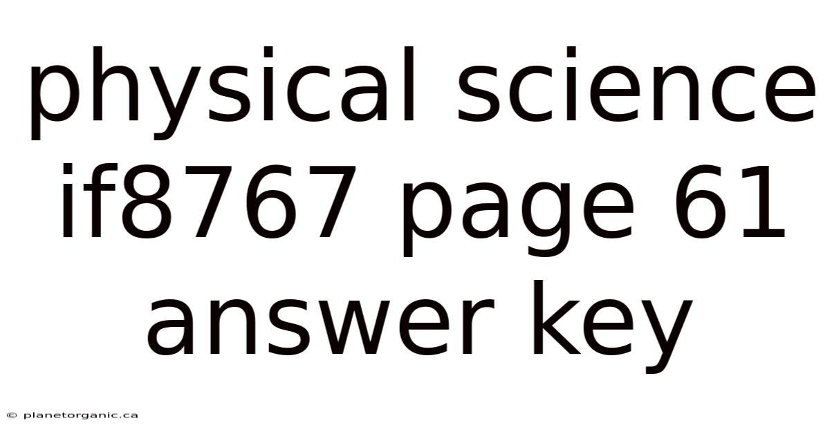 Physical Science If8767 Page 61 Answer Key