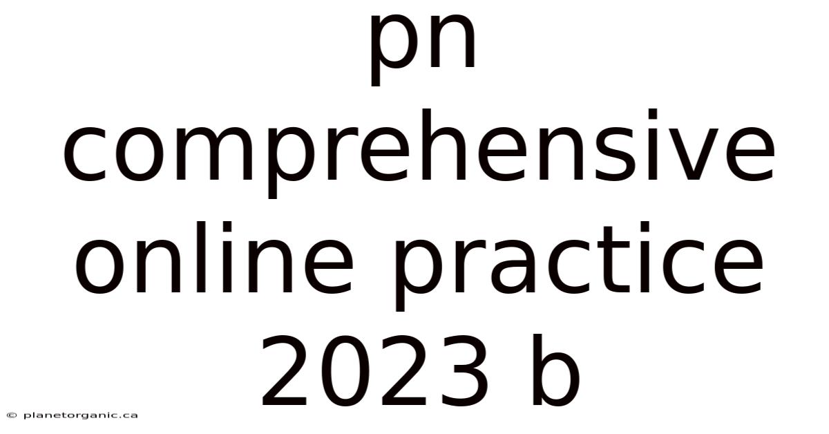 Pn Comprehensive Online Practice 2023 B