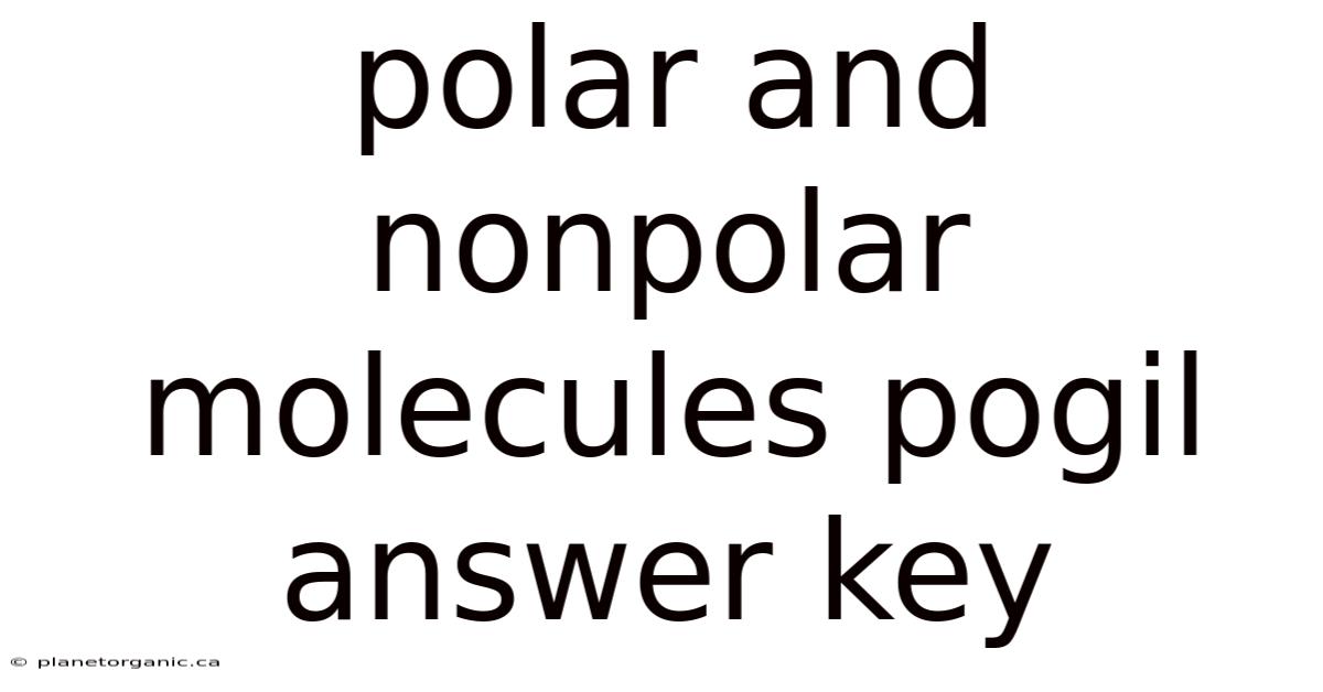 Polar And Nonpolar Molecules Pogil Answer Key