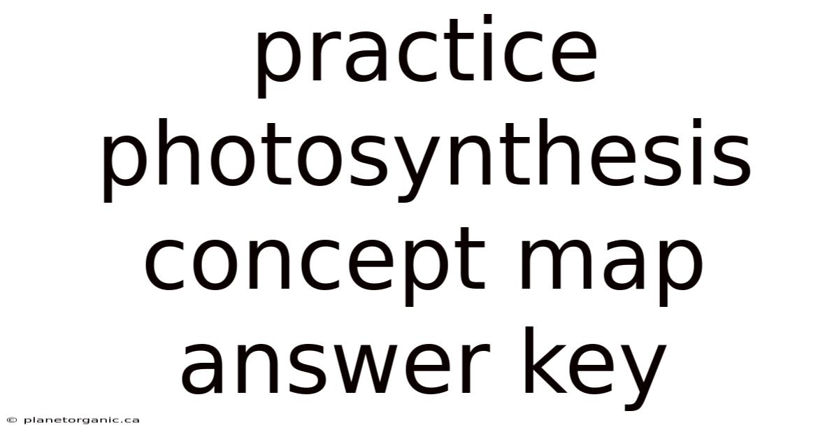 Practice Photosynthesis Concept Map Answer Key