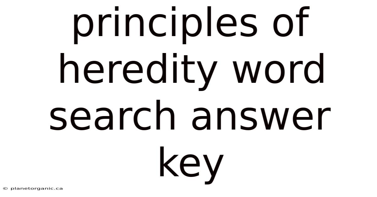 Principles Of Heredity Word Search Answer Key
