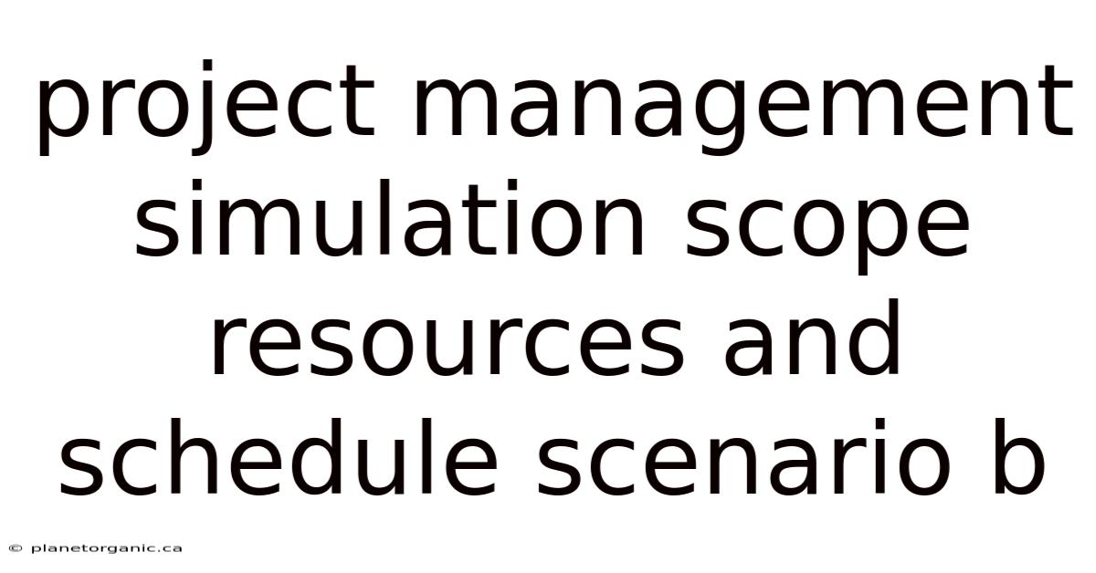 Project Management Simulation Scope Resources And Schedule Scenario B