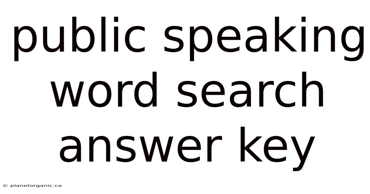 Public Speaking Word Search Answer Key