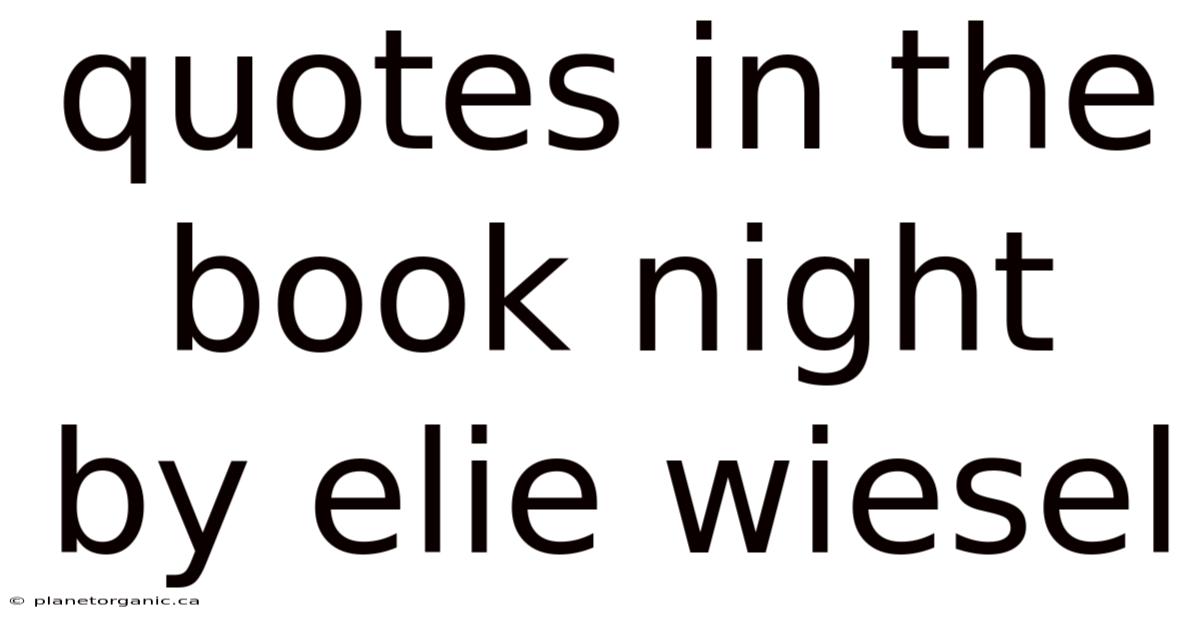 Quotes In The Book Night By Elie Wiesel