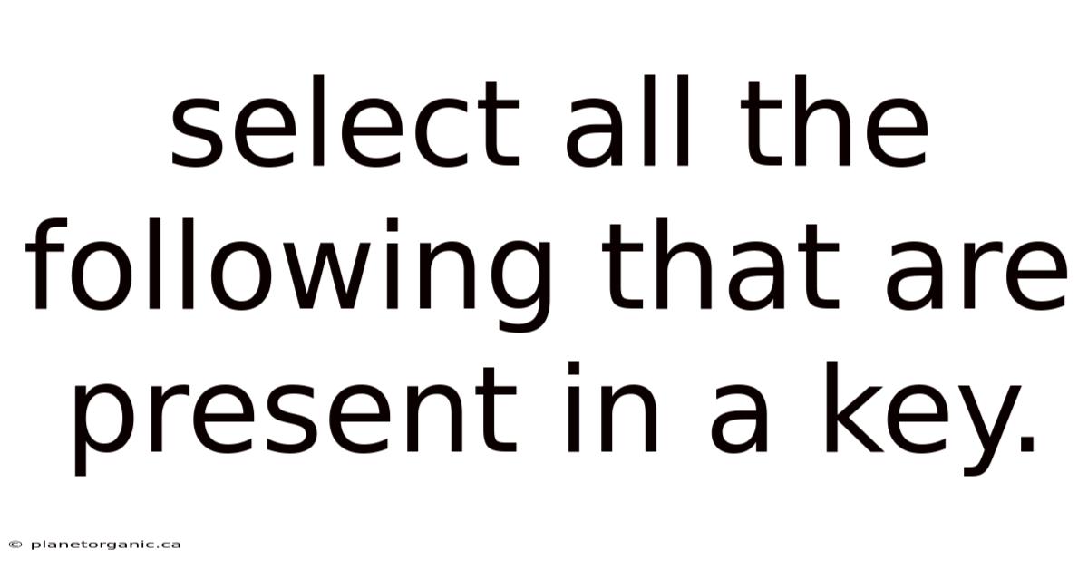 Select All The Following That Are Present In A Key.