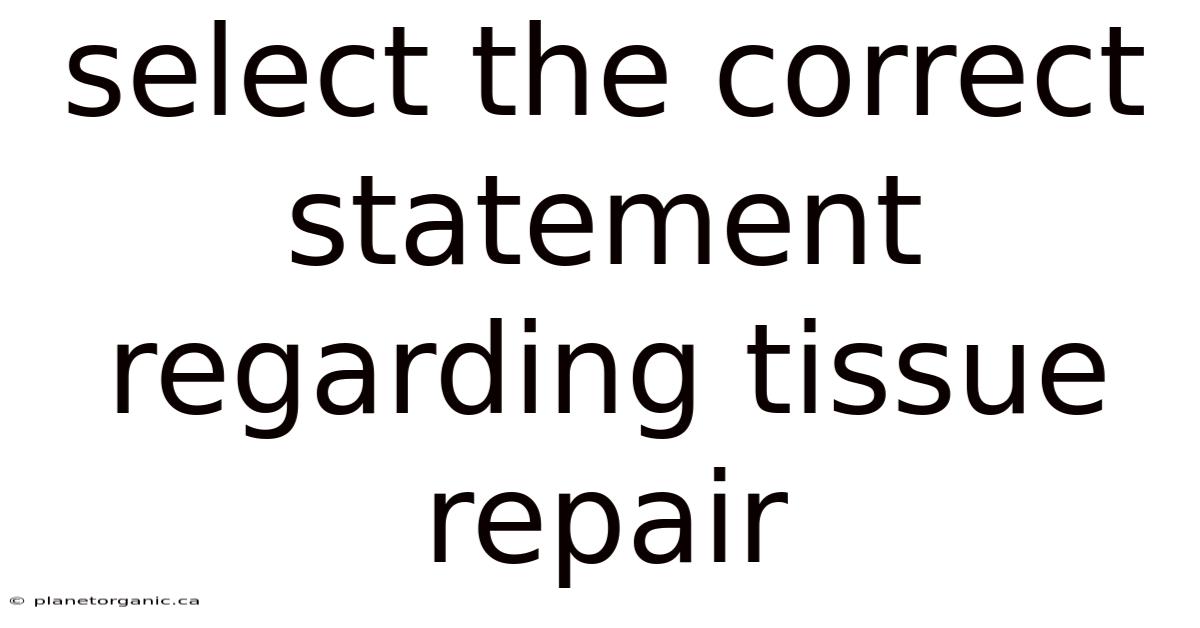 Select The Correct Statement Regarding Tissue Repair