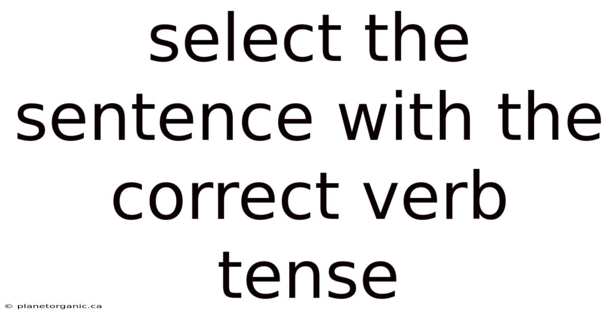 Select The Sentence With The Correct Verb Tense
