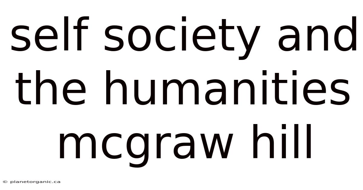 Self Society And The Humanities Mcgraw Hill