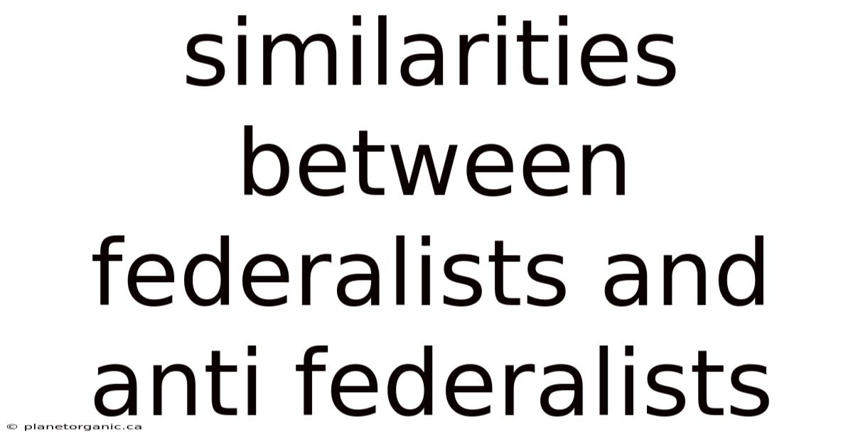 Similarities Between Federalists And Anti Federalists