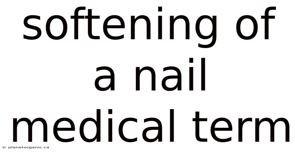 Softening Of A Nail Medical Term