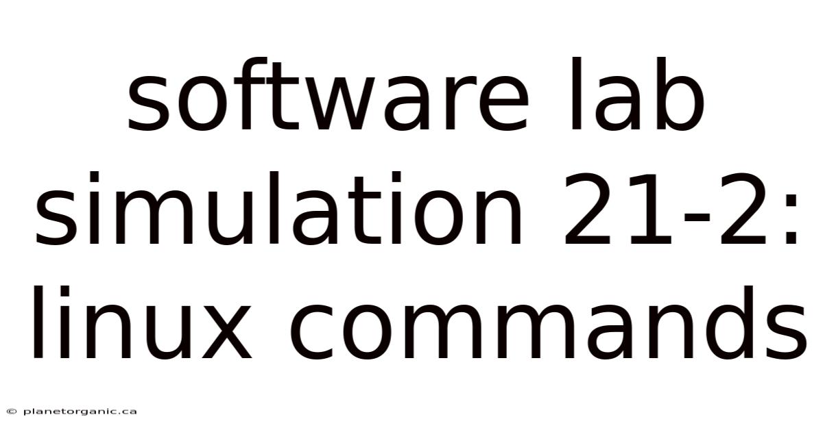 Software Lab Simulation 21-2: Linux Commands