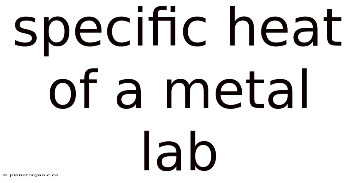 Specific Heat Of A Metal Lab