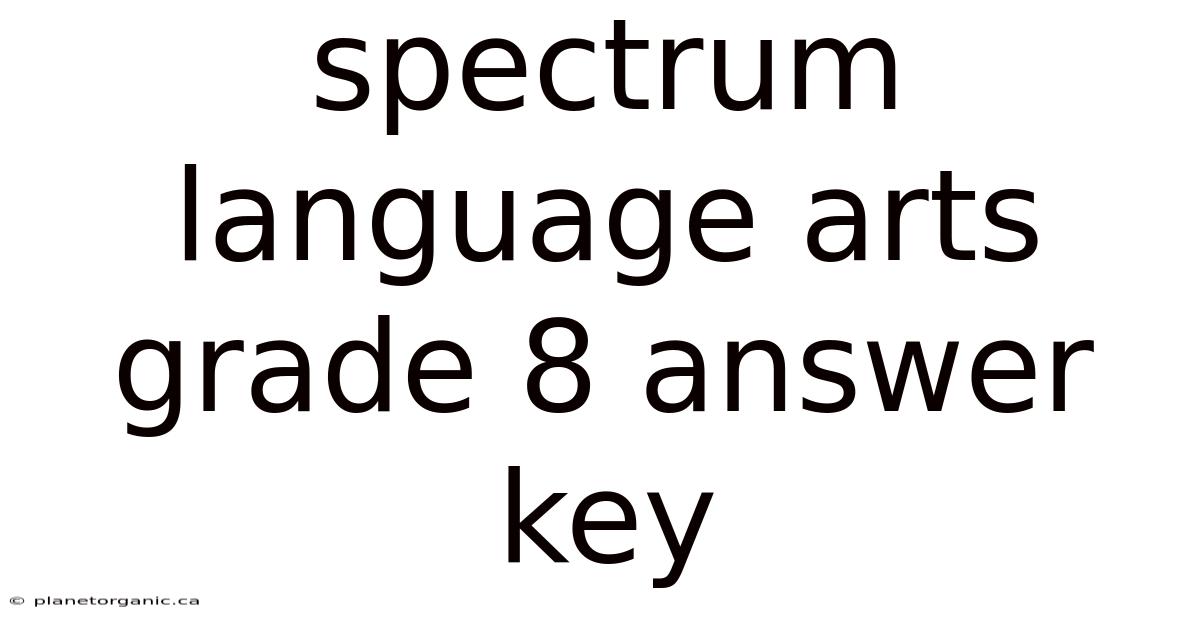 Spectrum Language Arts Grade 8 Answer Key