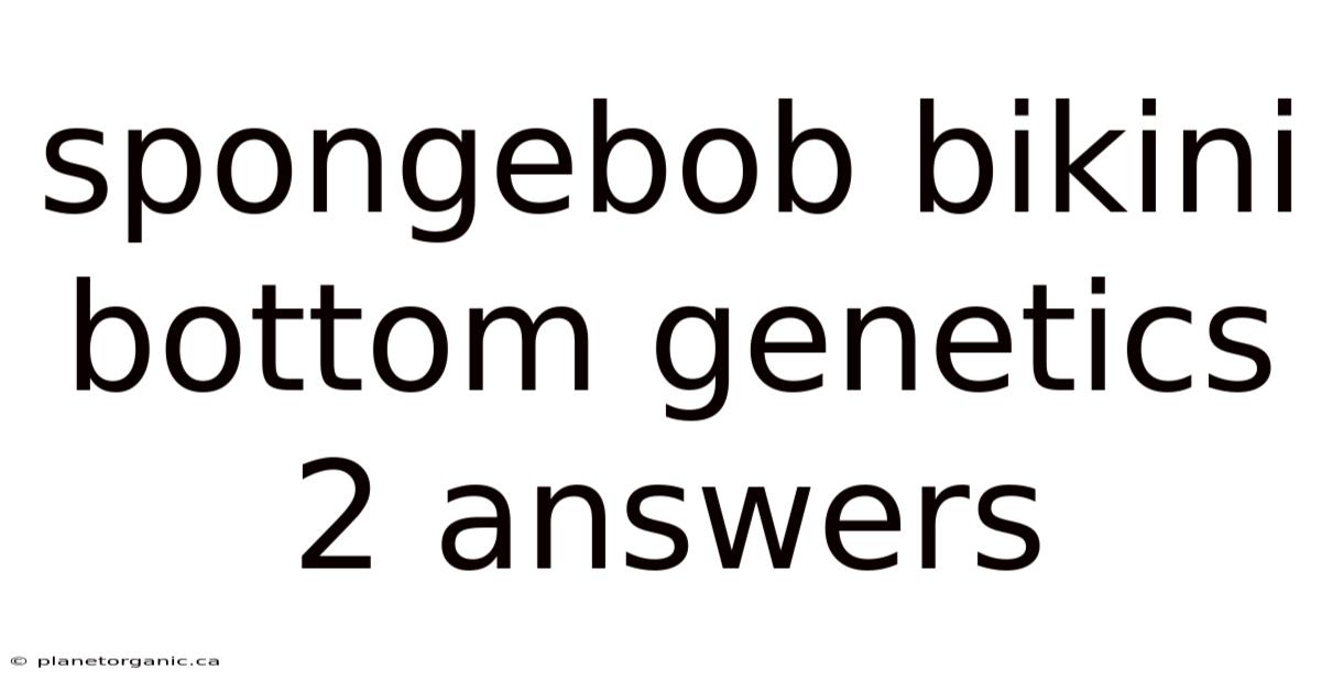 Spongebob Bikini Bottom Genetics 2 Answers