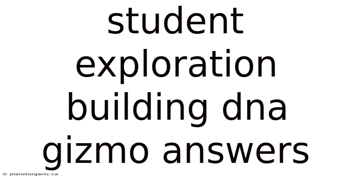 Student Exploration Building Dna Gizmo Answers