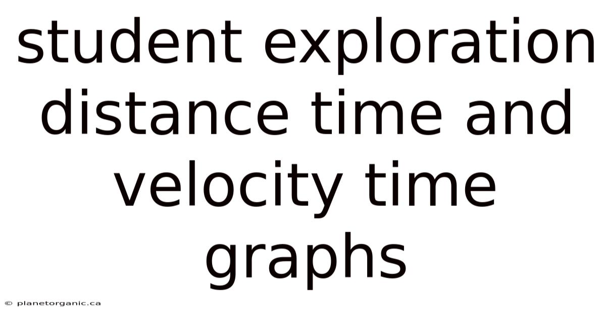 Student Exploration Distance Time And Velocity Time Graphs