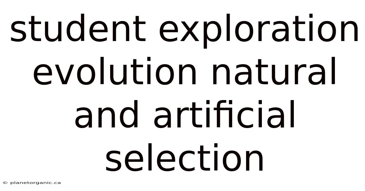 Student Exploration Evolution Natural And Artificial Selection