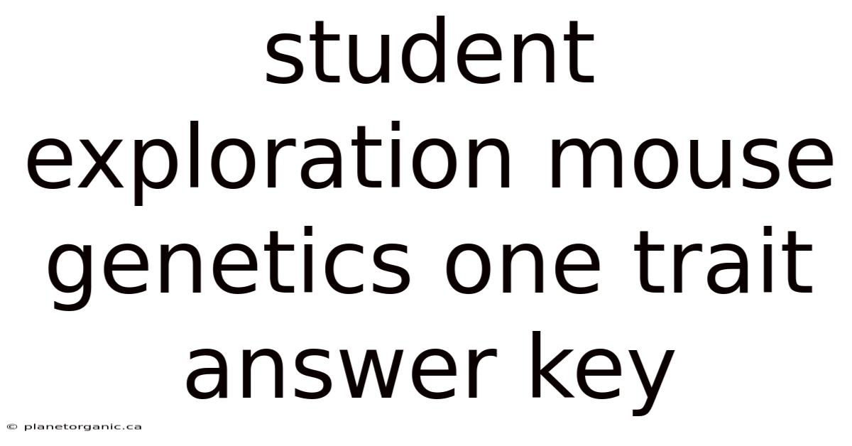 Student Exploration Mouse Genetics One Trait Answer Key