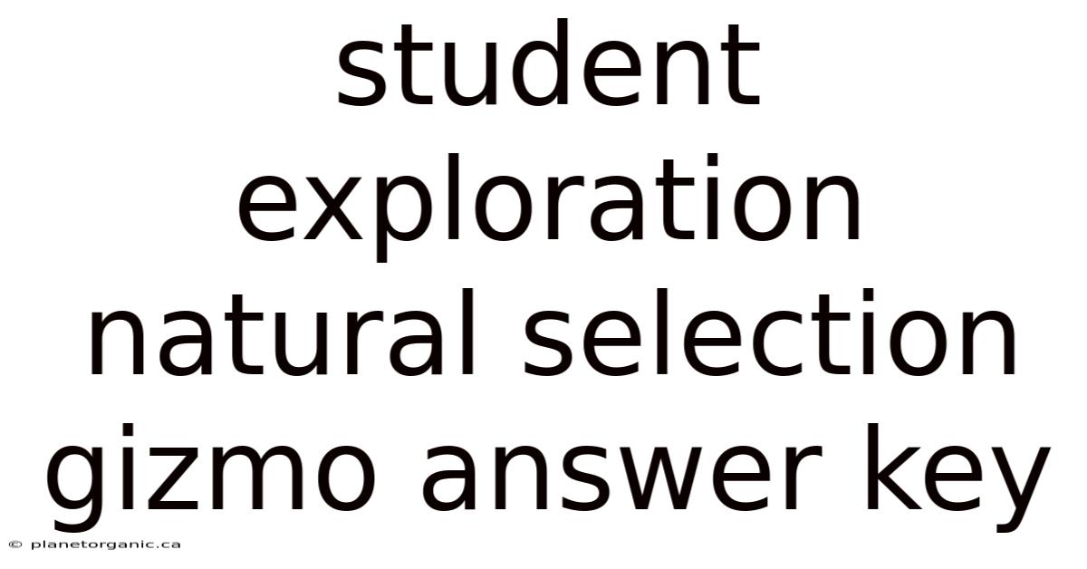 Student Exploration Natural Selection Gizmo Answer Key