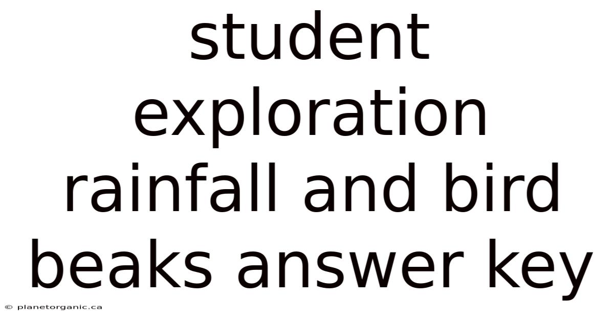 Student Exploration Rainfall And Bird Beaks Answer Key