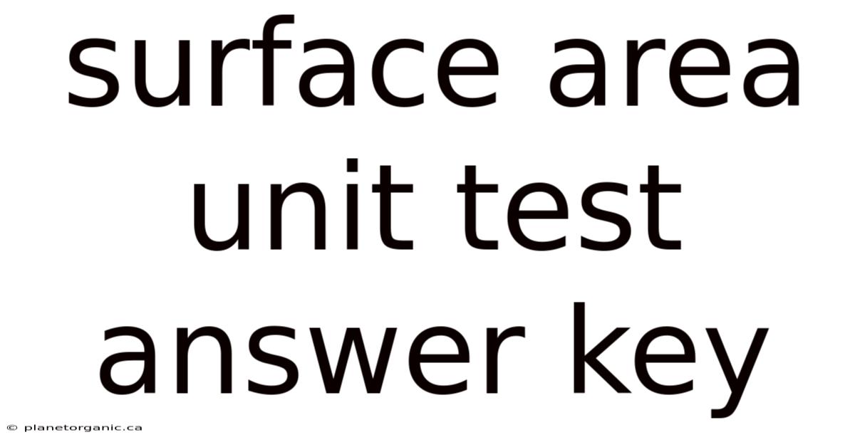Surface Area Unit Test Answer Key
