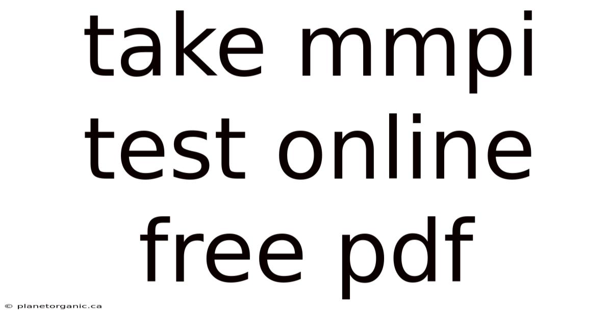 Take Mmpi Test Online Free Pdf