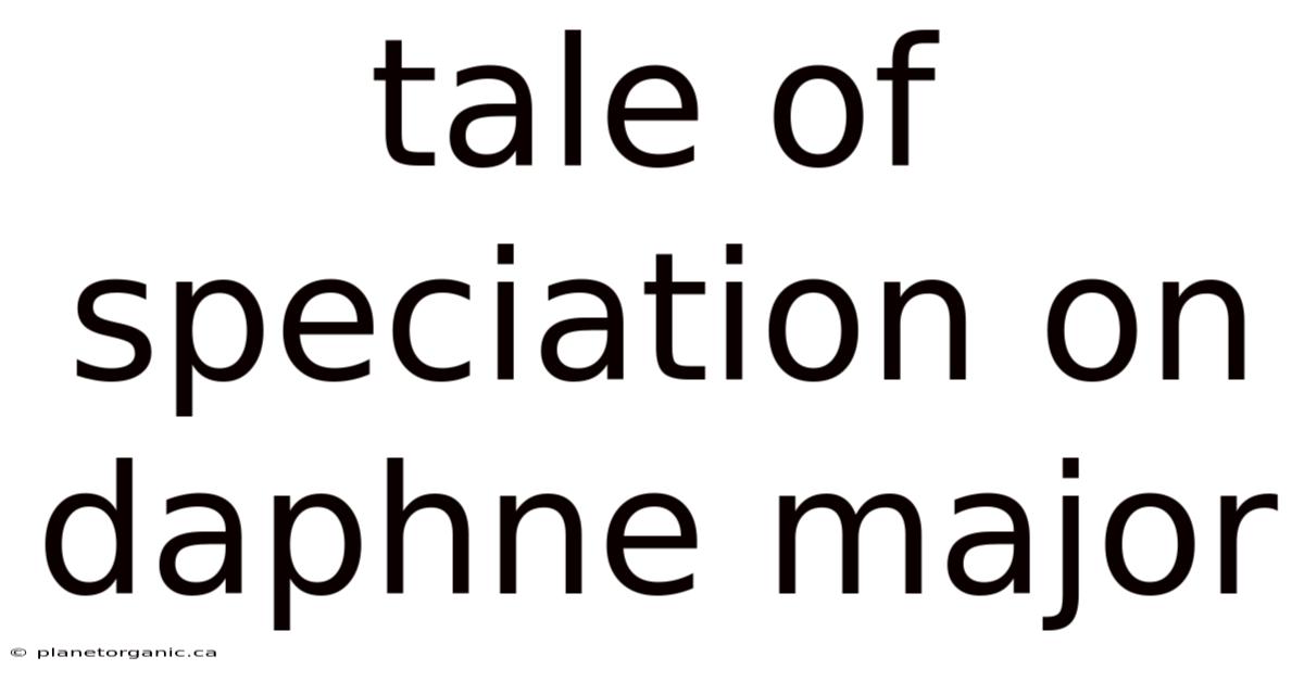 Tale Of Speciation On Daphne Major