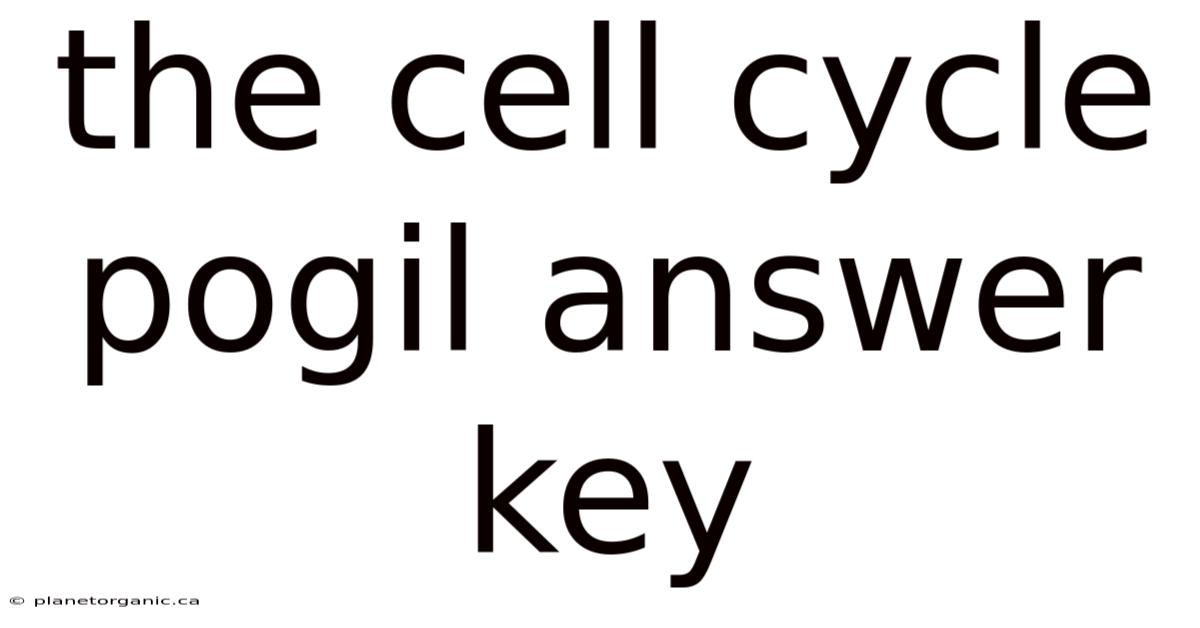 The Cell Cycle Pogil Answer Key