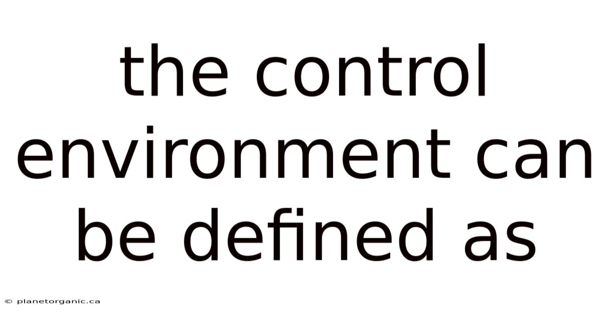 The Control Environment Can Be Defined As