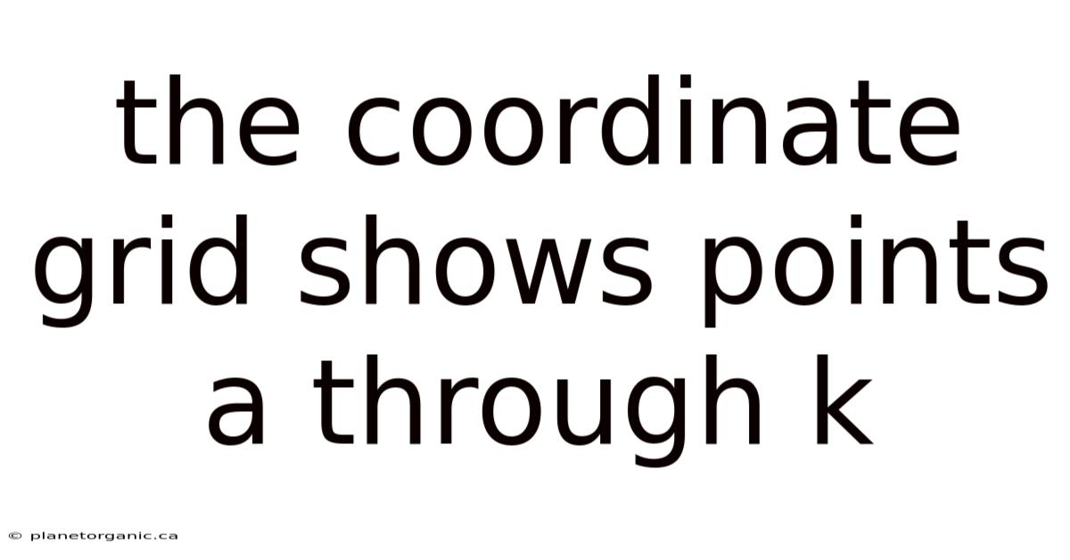 The Coordinate Grid Shows Points A Through K