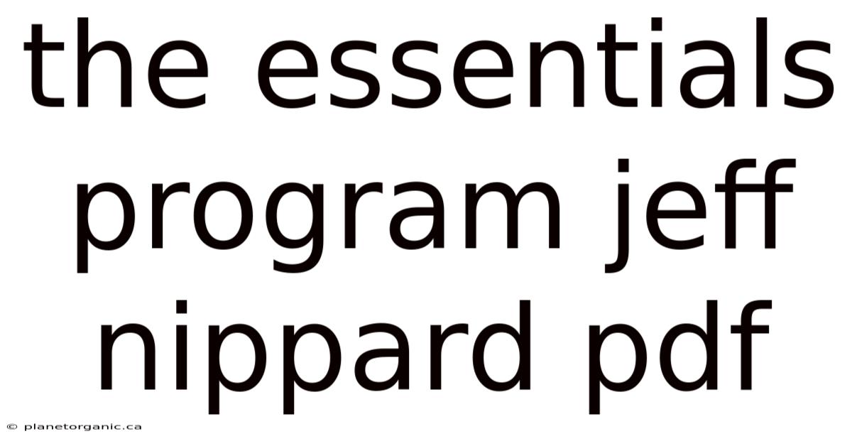 The Essentials Program Jeff Nippard Pdf
