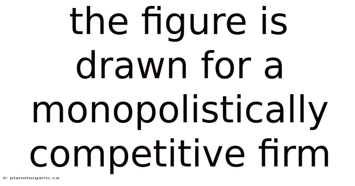 The Figure Is Drawn For A Monopolistically Competitive Firm