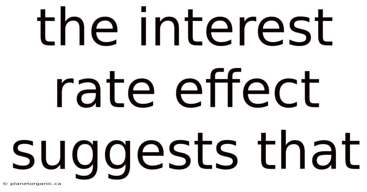 The Interest Rate Effect Suggests That