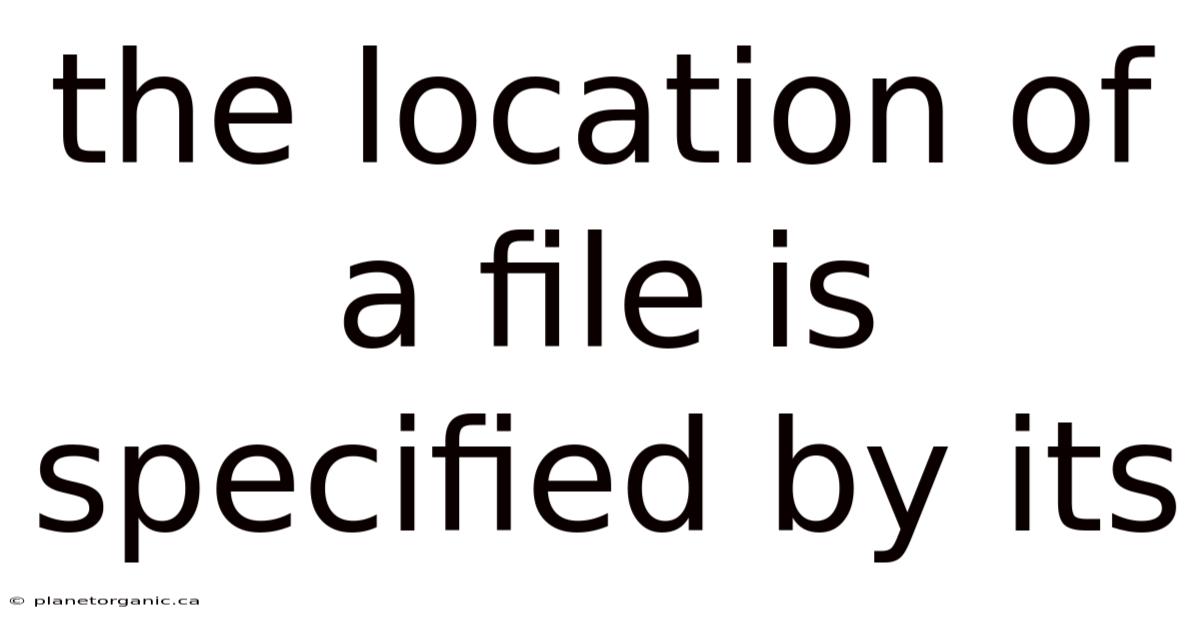 The Location Of A File Is Specified By Its