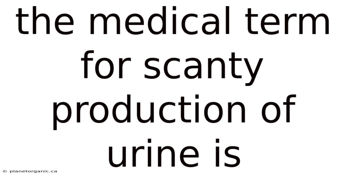 The Medical Term For Scanty Production Of Urine Is
