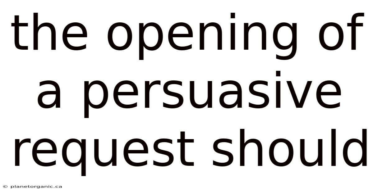 The Opening Of A Persuasive Request Should