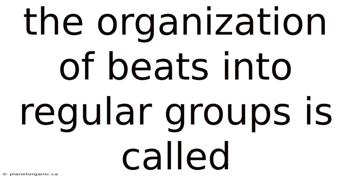 The Organization Of Beats Into Regular Groups Is Called
