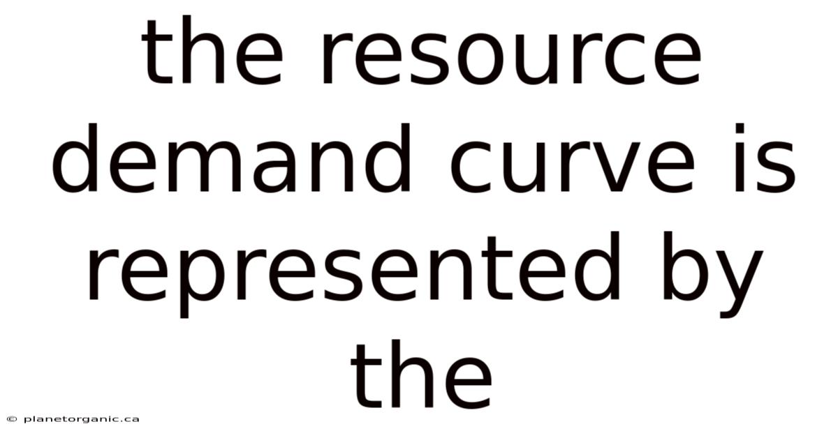 The Resource Demand Curve Is Represented By The