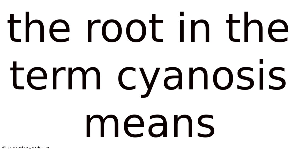 The Root In The Term Cyanosis Means