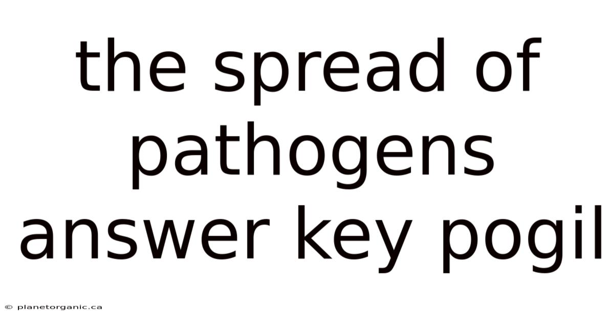 The Spread Of Pathogens Answer Key Pogil