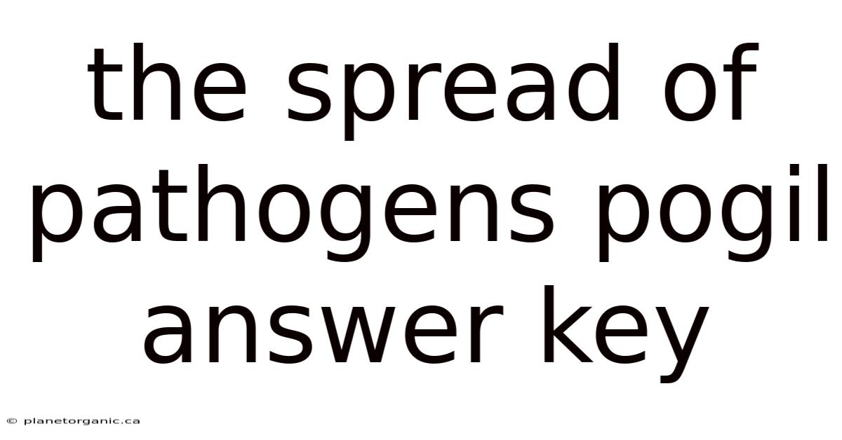 The Spread Of Pathogens Pogil Answer Key