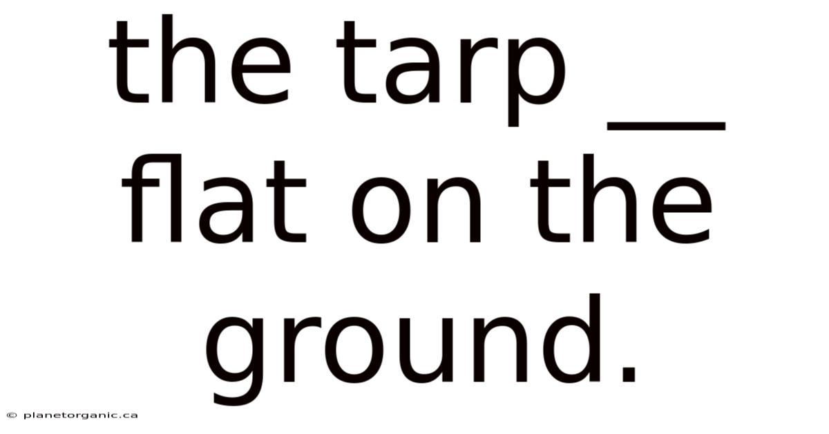 The Tarp __ Flat On The Ground.