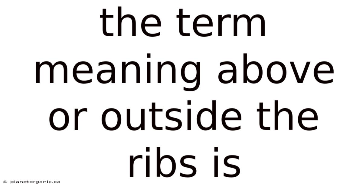 The Term Meaning Above Or Outside The Ribs Is