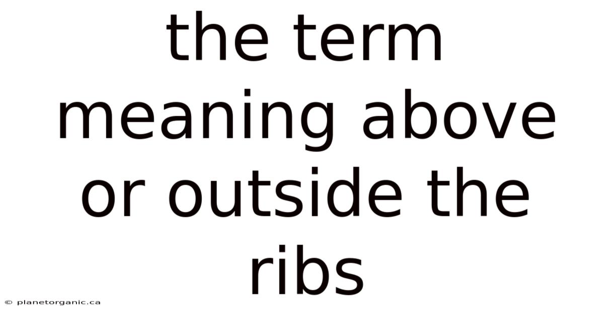 The Term Meaning Above Or Outside The Ribs