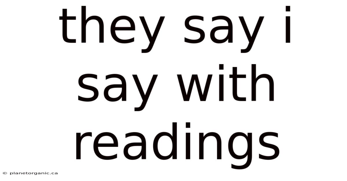 They Say I Say With Readings