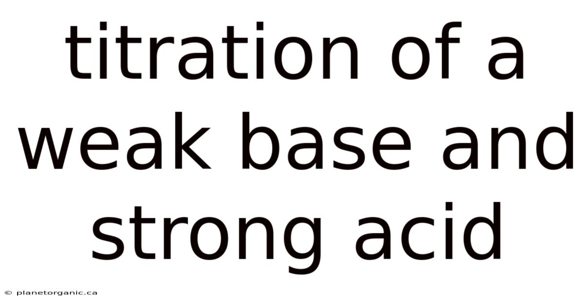 Titration Of A Weak Base And Strong Acid